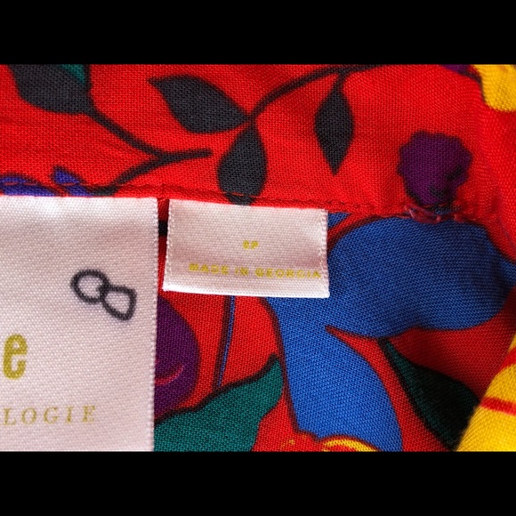 Floral 2/3 sleeve button down MAEVE blouse - Picture 2 of 8